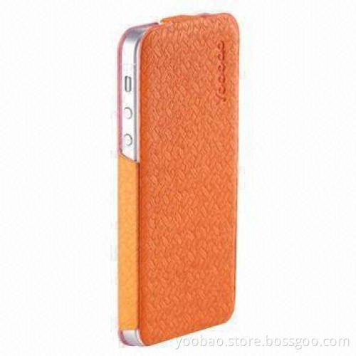 Colorful Leather Case for iPhone 5, Weave Design Style, Comes in Black/White/Blue/Organge/Coffee/Red